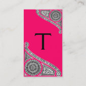 RENAISSANCE Monogram 1 roze Visitekaartje (Achterkant)