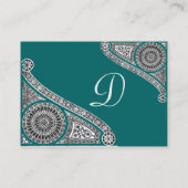 RENAISSANCE Monogram 2 blauw groen Visitekaartje (Achterkant)