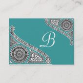 RENAISSANCE Monogram 2 blauw groen Visitekaartje (Achterkant)
