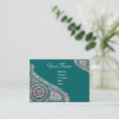 RENAISSANCE Monogram 2 blauw groen Visitekaartje (Staand voorkant)