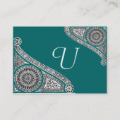 RENAISSANCE Monogram 2 blauw groen Visitekaartje (Achterkant)