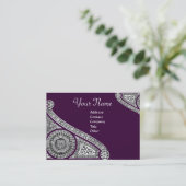 RENAISSANCE Monogram 2 donker paars Visitekaartje (Staand voorkant)