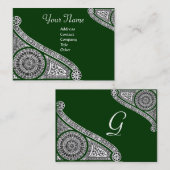 RENAISSANCE Monogram 2 groen Visitekaartje (Voorkant / Achterkant)