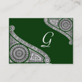 RENAISSANCE Monogram 2 groen Visitekaartje (Achterkant)