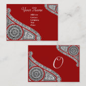 RENAISSANCE MONOGRAM 2 red Visitekaartje (Voorkant / Achterkant)