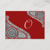RENAISSANCE MONOGRAM 2 red Visitekaartje (Achterkant)