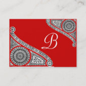 RENAISSANCE MONOGRAM 2 red Visitekaartje (Achterkant)