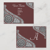 RENAISSANCE Monogram 2 roodbruin Visitekaartje (Voorkant / Achterkant)