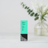 RENAISSANCE MONOGRAM 3 blauw groen Mini Visitekaartje (Staand voorkant)