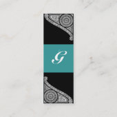 RENAISSANCE MONOGRAM 3 blauw groen Mini Visitekaartje (Achterkant)