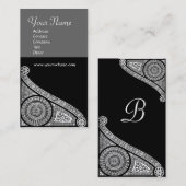 RENAISSANCE MONOGRAM 3 grijs Visitekaartje (Voorkant / Achterkant)