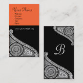 RENAISSANCE MONOGRAM 3 oranje geel Visitekaartje (Voorkant / Achterkant)