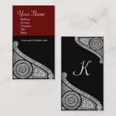 RENAISSANCE MONOGRAM 3 rood bruin Visitekaartje (Voorkant / Achterkant)