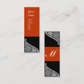 RENAISSANCE MONOGRAM 3 rood sinaasappel Mini Visitekaartje (Voorkant / Achterkant)