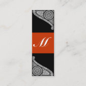 RENAISSANCE MONOGRAM 3 rood sinaasappel Mini Visitekaartje (Achterkant)