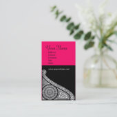 RENAISSANCE MONOGRAM 3 roze Visitekaartje (Staand voorkant)