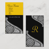 RENAISSANCE MONOGRAM 3 yellow Visitekaartje (Voorkant / Achterkant)