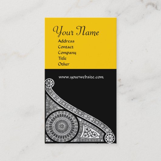 RENAISSANCE MONOGRAM 3 yellow Visitekaartje (Voorkant)