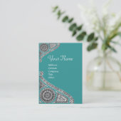 RENAISSANCE MONOGRAM 4 blue green Visitekaartje (Staand voorkant)