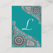 RENAISSANCE MONOGRAM 4 blue green Visitekaartje (Achterkant)
