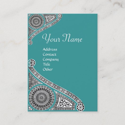 RENAISSANCE MONOGRAM 4 blue green Visitekaartje (Voorkant)