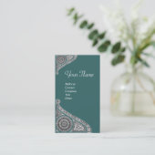 RENAISSANCE MONOGRAM 4 blue green Visitekaartje (Staand voorkant)