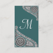 RENAISSANCE MONOGRAM 4 blue green Visitekaartje (Achterkant)