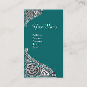 RENAISSANCE MONOGRAM 4 blue green Visitekaartje