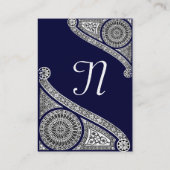 RENAISSANCE MONOGRAM 4 dark blue Visitekaartje (Achterkant)