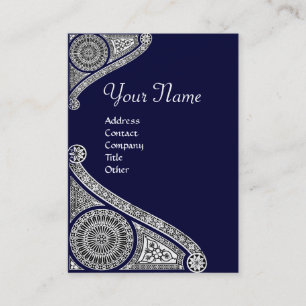 RENAISSANCE MONOGRAM 4 dark blue Visitekaartje