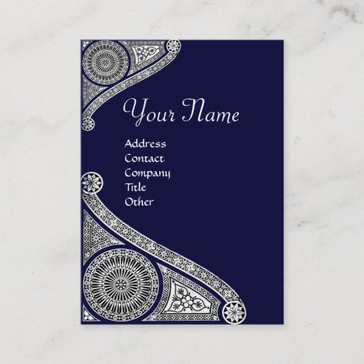RENAISSANCE MONOGRAM 4 dark blue Visitekaartje (Voorkant)