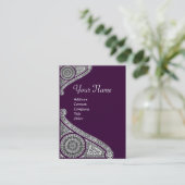 RENAISSANCE MONOGRAM 4 donker paars Visitekaartje (Staand voorkant)