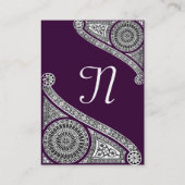RENAISSANCE MONOGRAM 4 donker paars Visitekaartje (Achterkant)