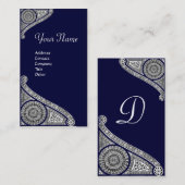 RENAISSANCE MONOGRAM 4 donkerblauw Visitekaartje (Voorkant / Achterkant)