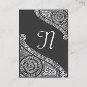 RENAISSANCE MONOGRAM 4 donkergrijs Visitekaartje (Achterkant)