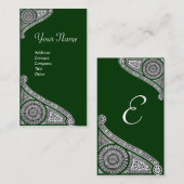 RENAISSANCE MONOGRAM 4 green Visitekaartje (Voorkant / Achterkant)