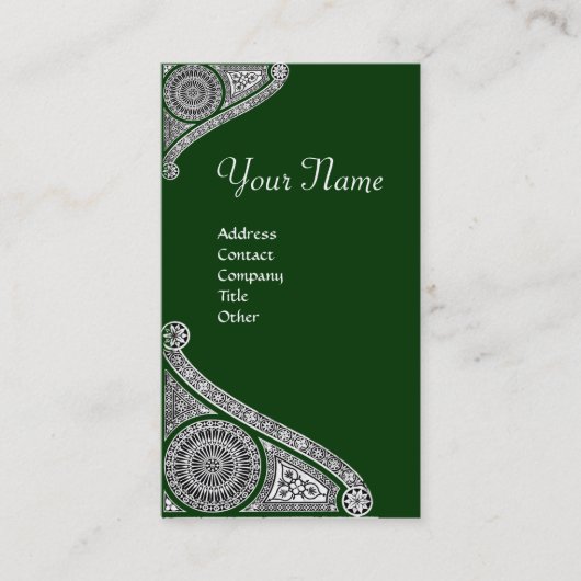 RENAISSANCE MONOGRAM 4 green Visitekaartje (Voorkant)