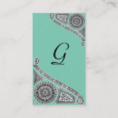 RENAISSANCE MONOGRAM 4 Lucite Green White Visitekaartje (Achterkant)