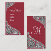 RENAISSANCE MONOGRAM 4 Marsala Rood Visitekaartje (Voorkant / Achterkant)