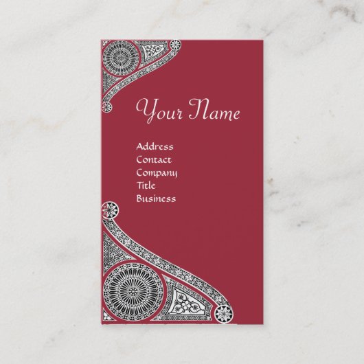 RENAISSANCE MONOGRAM 4 Marsala Rood Visitekaartje (Voorkant)