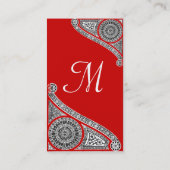 RENAISSANCE MONOGRAM 4 red Visitekaartje (Achterkant)