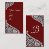 RENAISSANCE MONOGRAM 4 rood bruin Visitekaartje (Voorkant / Achterkant)