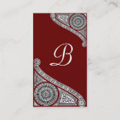 RENAISSANCE MONOGRAM 4 rood bruin Visitekaartje (Achterkant)