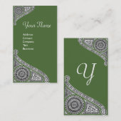 RENAISSANCE MONOGRAM 4 Treetop Green White Visitekaartje (Voorkant / Achterkant)