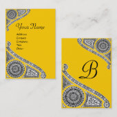 RENAISSANCE MONOGRAM 4 yellow sinaasappel Visitekaartje (Voorkant / Achterkant)