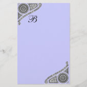 RENAISSANCE MONOGRAM Blacl Blauwgroen Blue Station Briefpapier (Voorkant)