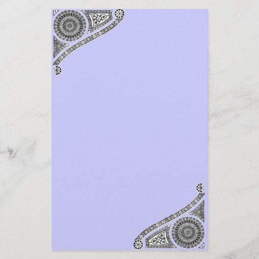 RENAISSANCE MONOGRAM Blacl Blauwgroen Blue Station Briefpapier (Achterkant)