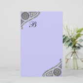 RENAISSANCE MONOGRAM Blacl Blauwgroen Blue Station Briefpapier (Staand voorkant)