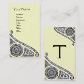 RENAISSANCE Monogram, goud metaalpapier Visitekaartje (Voorkant / Achterkant)