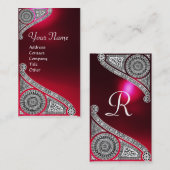 RENAISSANCE MONOGRAM Red Ruby Gem Visitekaartje (Voorkant / Achterkant)
